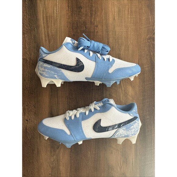 Nike Jordan 1 Low Vapor Edge UNC Blue PE Size 12 Football Cleats HF5570-140 - Picture 1 of 10